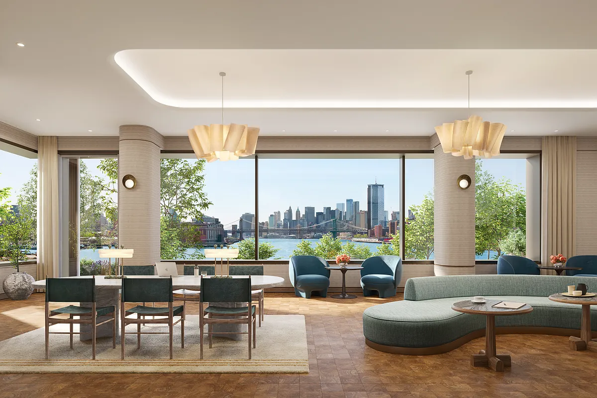 480 Kent Avenue, Unit 21C Brooklyn, NY 11249 - Photo 19 of 23 a living room with furniture and a large window