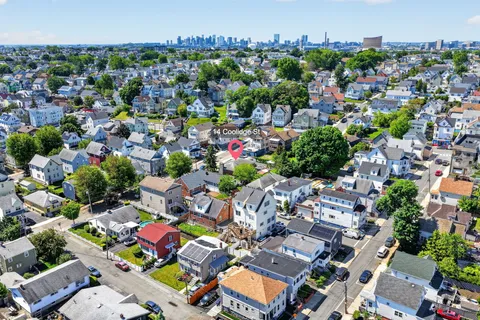 an aerial view of a city