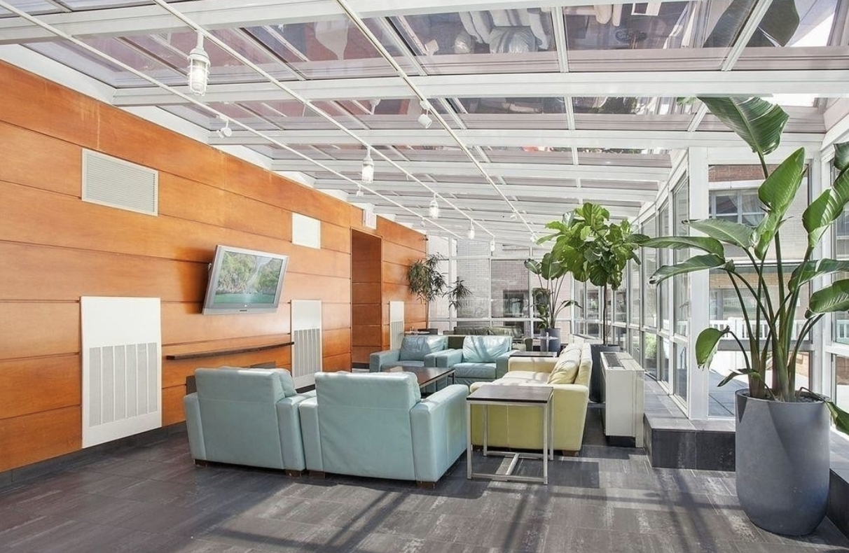 516 West 47th Street, Unit S6L Manhattan, NY 10036 - Photo 9 of 12 a living room with furniture and a large window