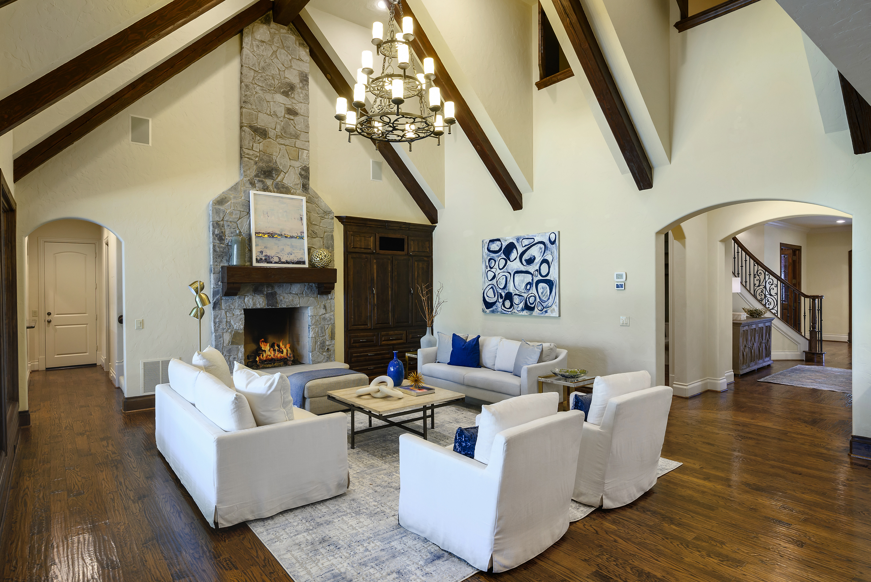 11503 West Ricks Circle Dallas, TX 75230 - Photo 12 of 39 a living room with furniture and a fireplace