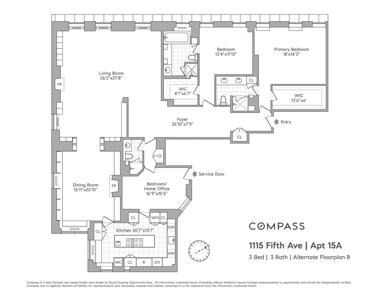 $6,250,000 | 1115 5th Avenue, Unit 15A | Upper East Side