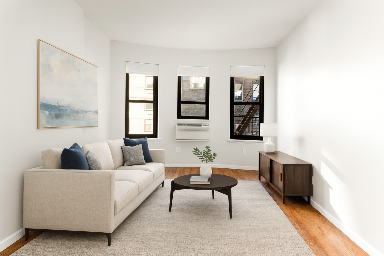 160 East 91st Street, Unit 7N Manhattan, NY 10128 - Photo 5 of 13 a living room with furniture and wooden floor