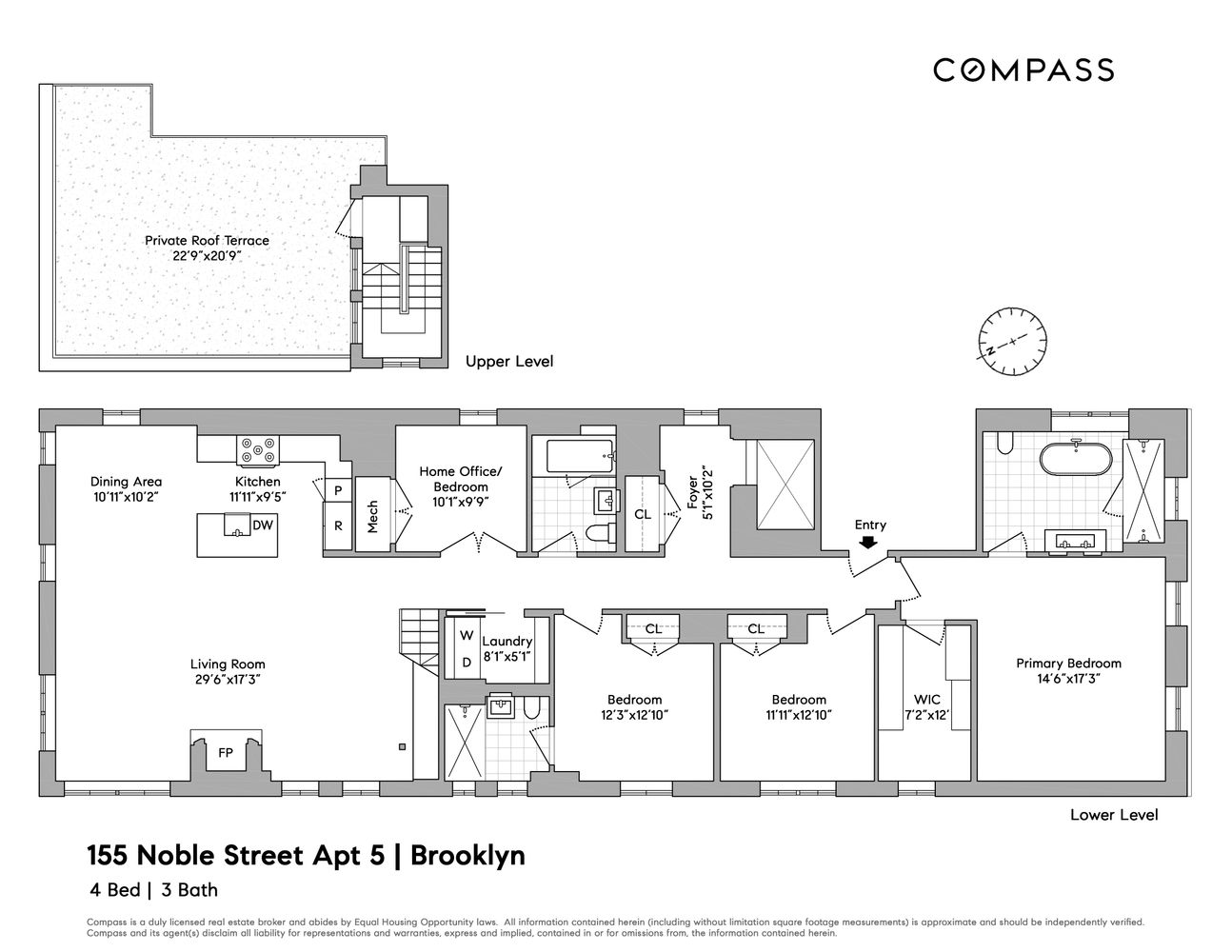$4,850,000 | 155 Noble Street, Unit PH5 | Greenpoint
