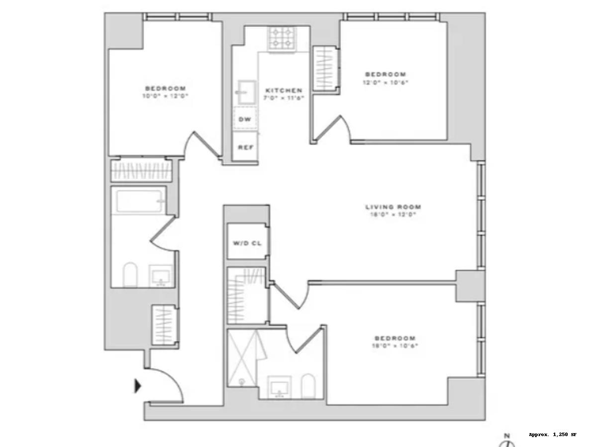 60 Wharf Drive, Unit 912 Brooklyn, NY 11222 - Photo 9 of 9 a picture of a room with a floor plan