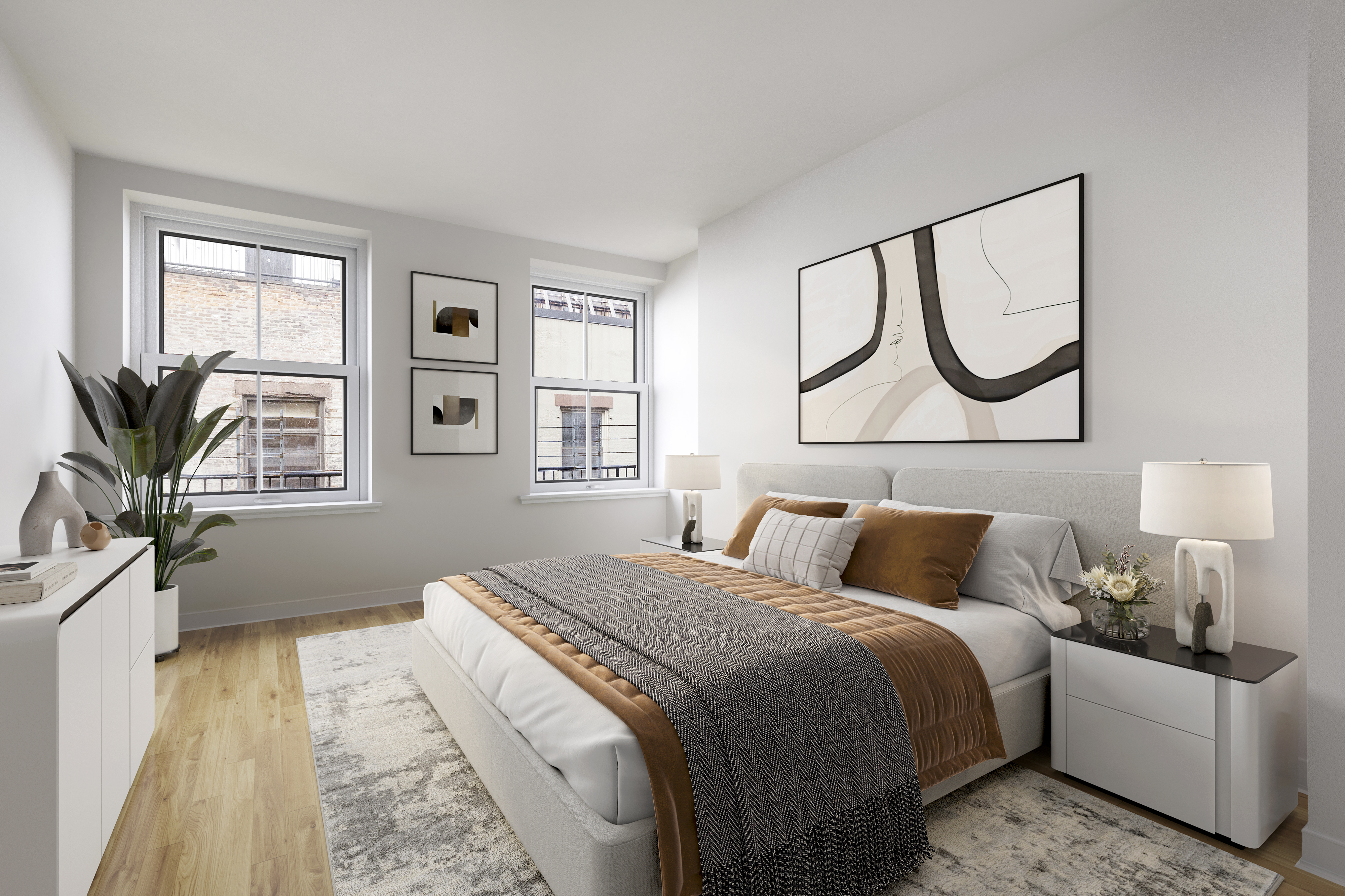 73 Worth Street, Unit 5E Manhattan, NY 10013 - Photo 3 of 10 a bedroom with bed and a window