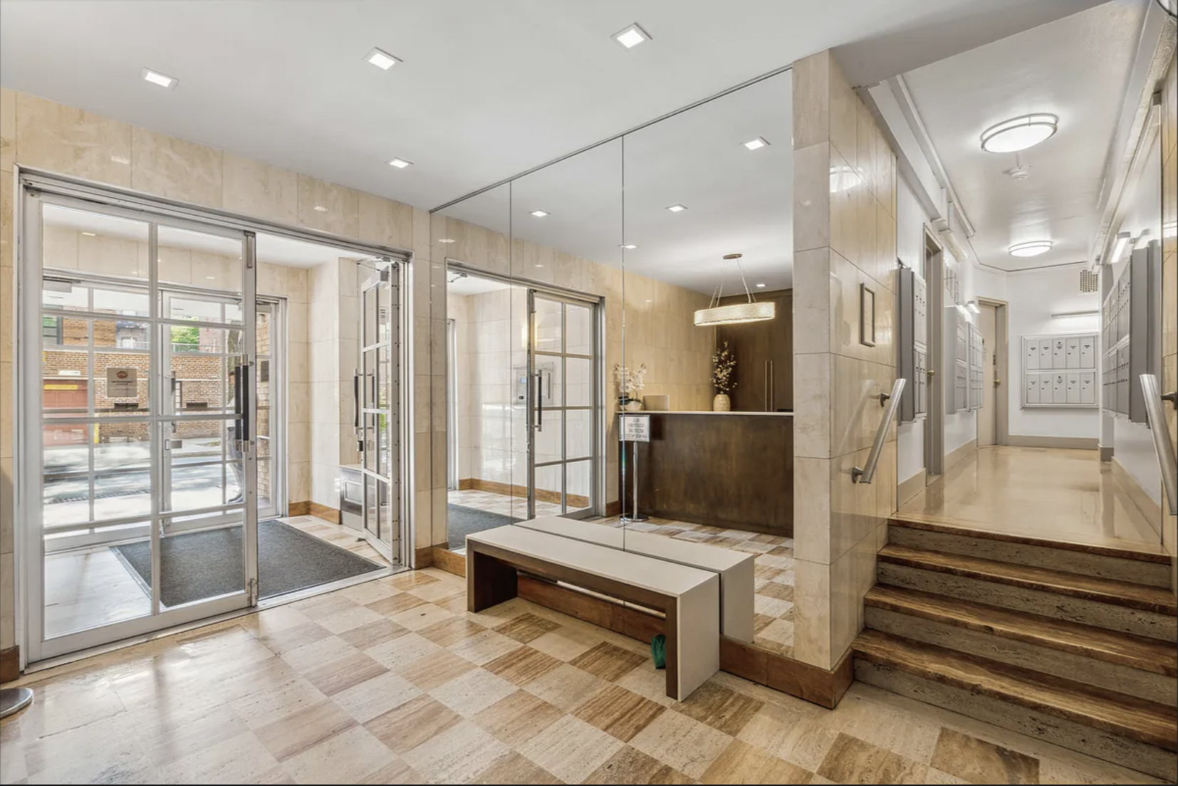 180 West Houston Street, Unit 4C Manhattan, NY 10014 - Photo 7 of 10 a lobby with furniture and outdoor view