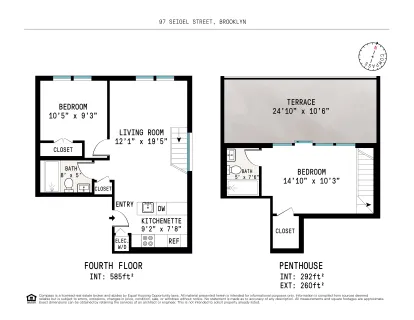 $995,000 | 97 Seigel Street, Unit PH | Williamsburg