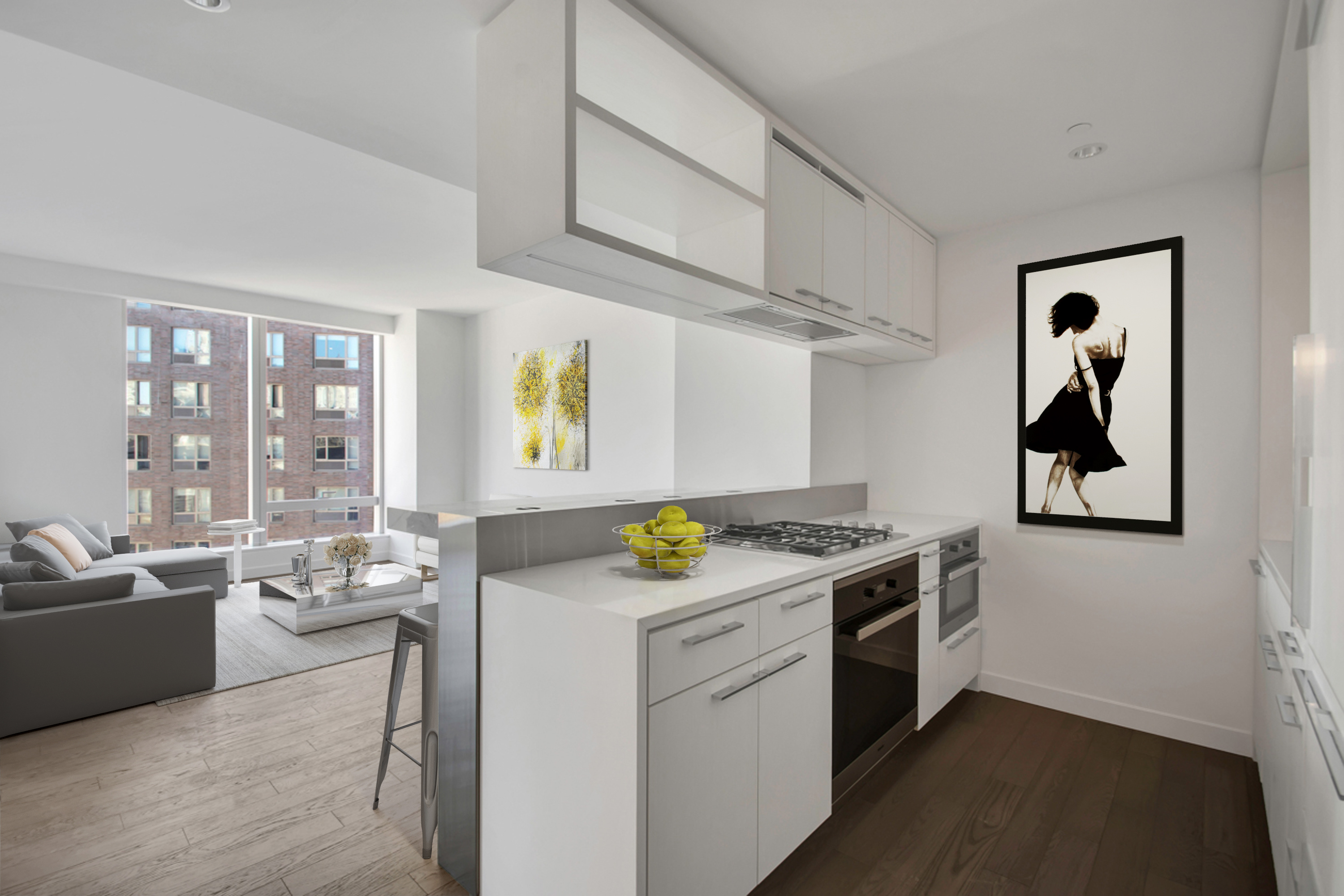 a kitchen with a stove and a sink