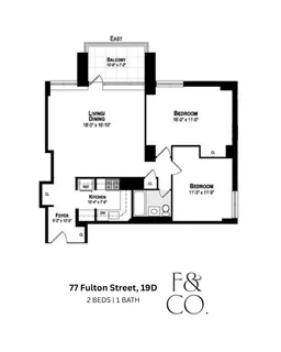 $995,000 | 77 Fulton Street, Unit 19D | Financial District