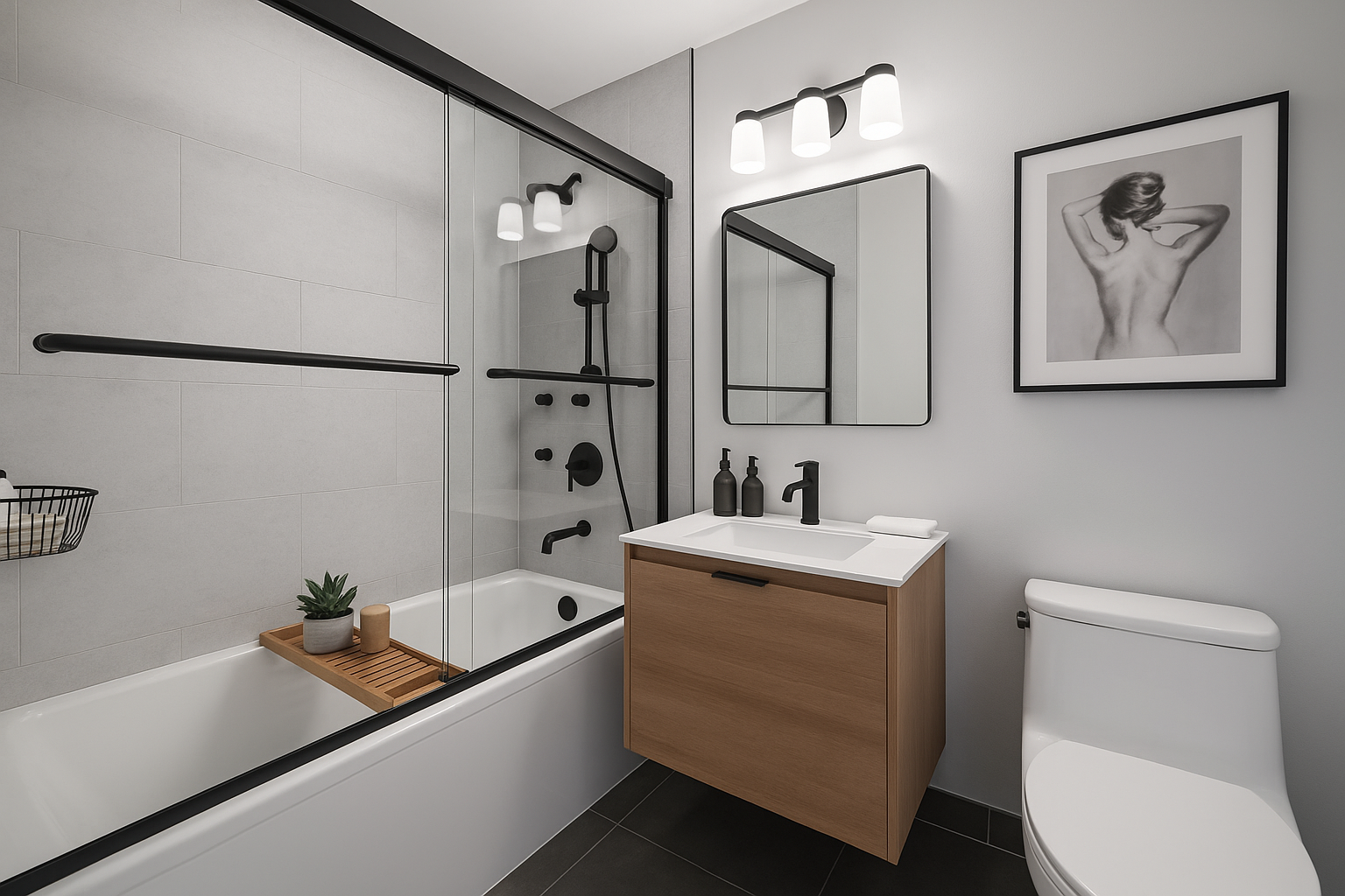 20 East 9th Street, Unit 7V Manhattan, NY 10003 - Photo 11 of 30 a bathroom with a tub a sink and mirror