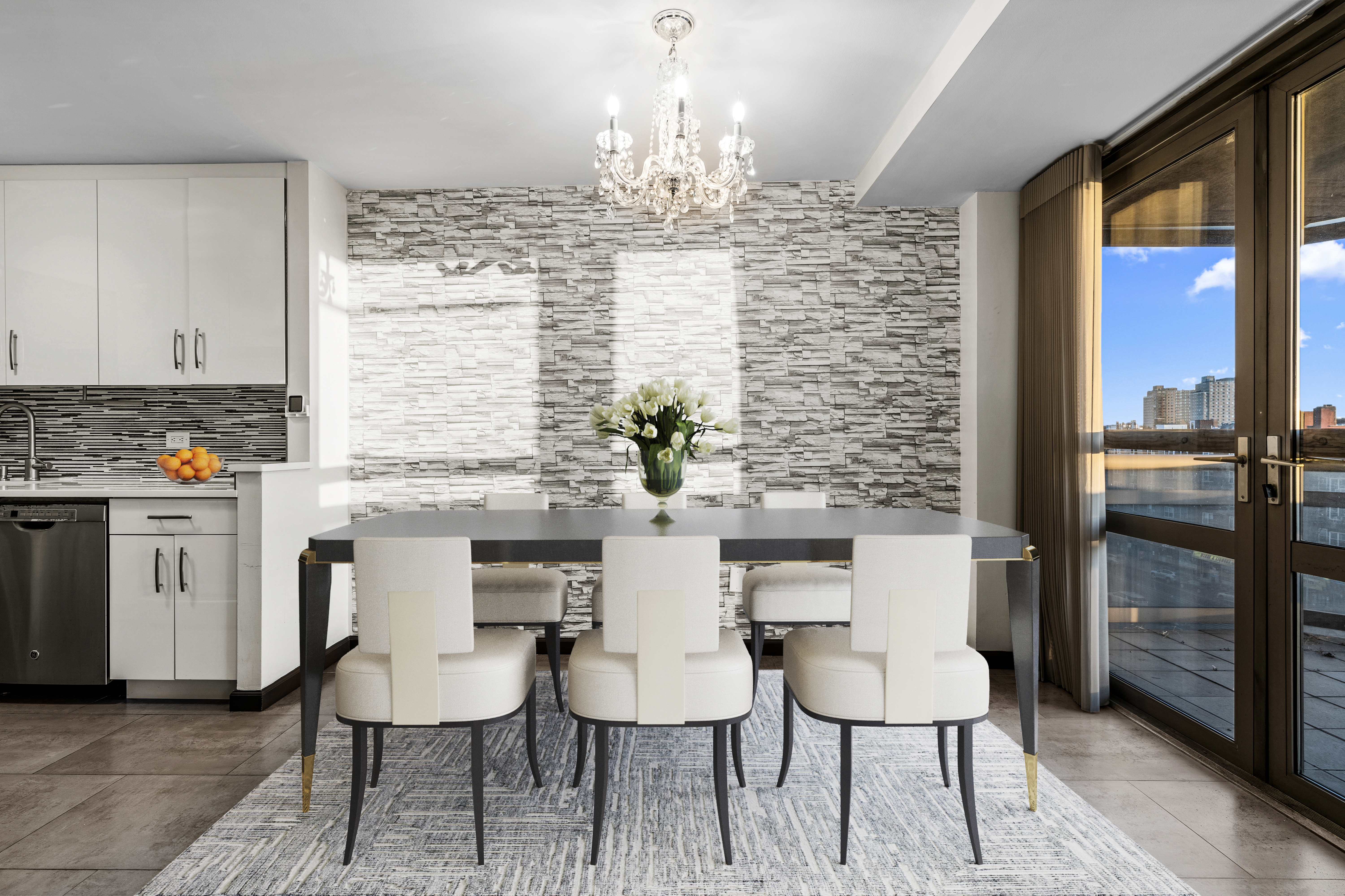 112-01 Queens Boulevard, Unit 7E Queens, NY 11375 - Photo 4 of 27 a view of a dining room with furniture window and outside view