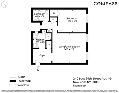 $528,000 | 240 East 24th Street, Unit 4G | Kips Bay