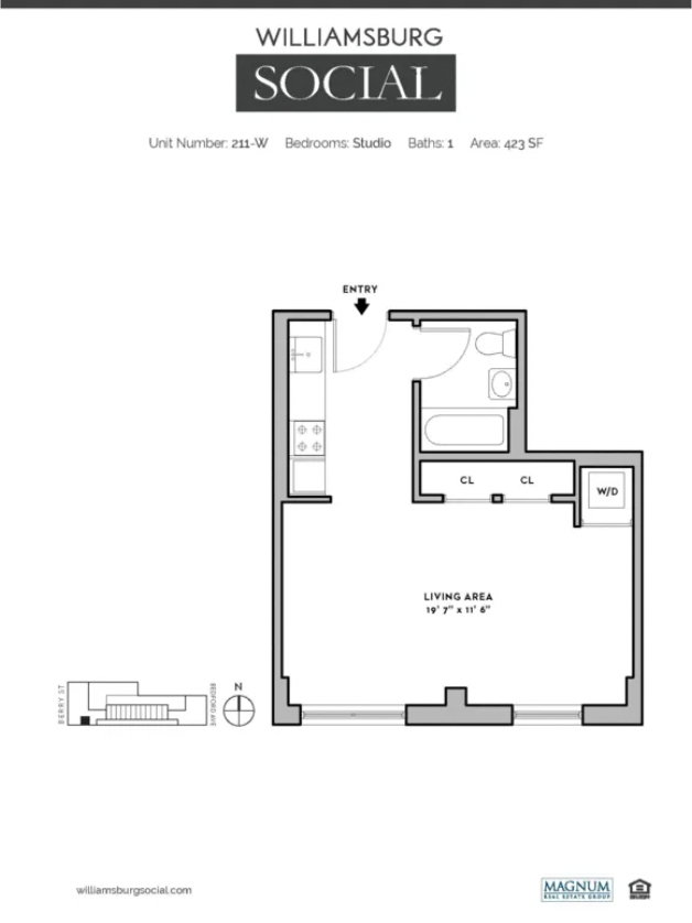 250 Bedford Avenue, Unit 129211 Brooklyn, NY 11249 - Photo 6 of 6 a picture of a floor plan