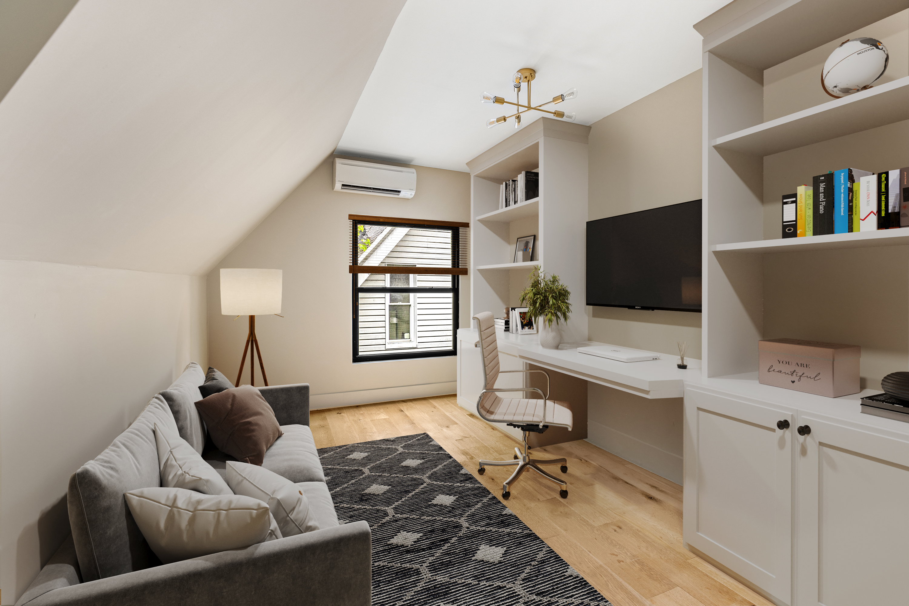 695 East 21st Street Brooklyn, NY 11210 - Photo 13 of 24 a living room with furniture and a flat screen tv