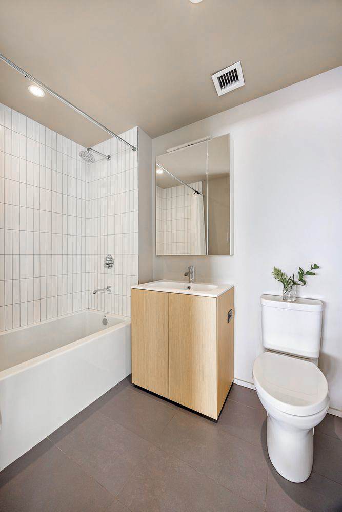 168 Plymouth Street, Unit PHC Brooklyn, NY 11201 - Photo 13 of 19 a bathroom with a white bath tub a toilet and a sink