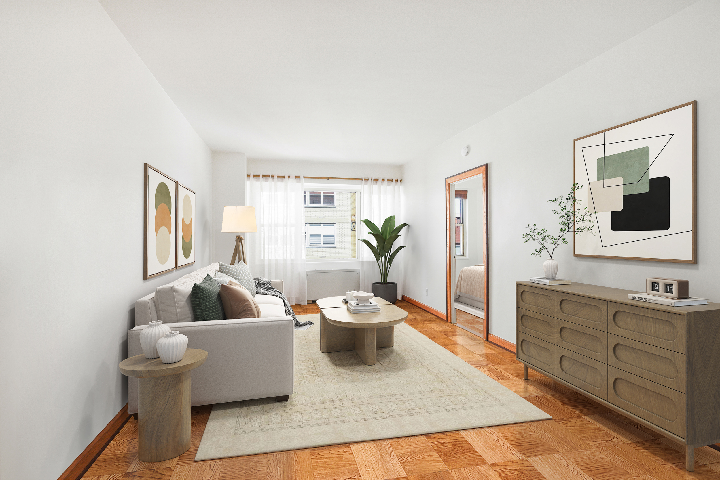 520 East 72nd Street, Unit 10P Manhattan, NY 10021 - Photo 2 of 13 a living room with furniture and a potted plant