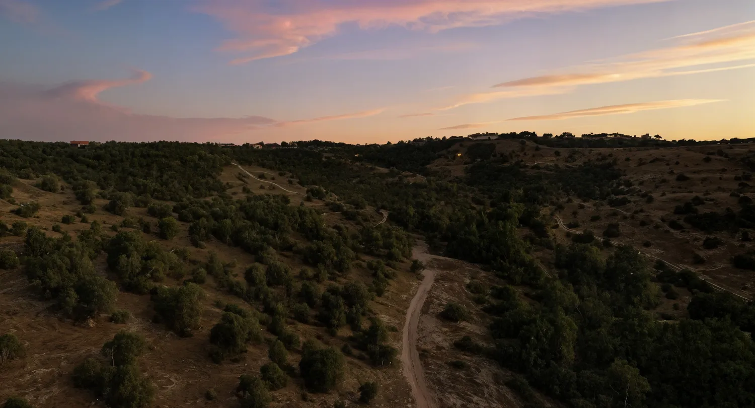 a view of city and mountain