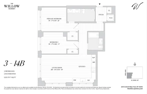 $2,515,000 | 201 East 23rd Street, Unit 12B | Gramercy