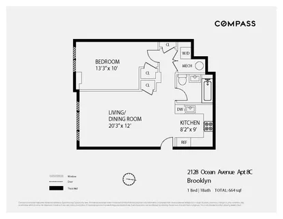$575,000 | 2128 Ocean Avenue, Unit 8C | Homecrest