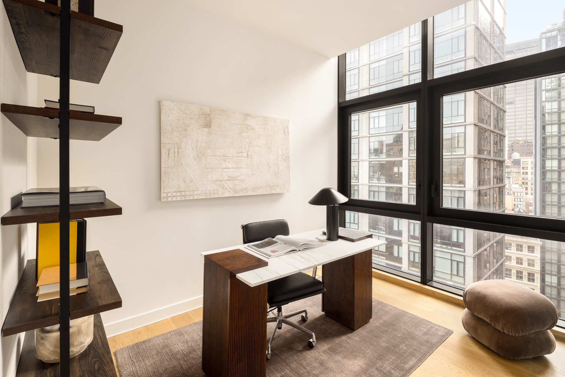 33 Park Row, Unit PH3 Manhattan, NY 10038 - Photo 19 of 30 a view of a workspace with furniture and a window
