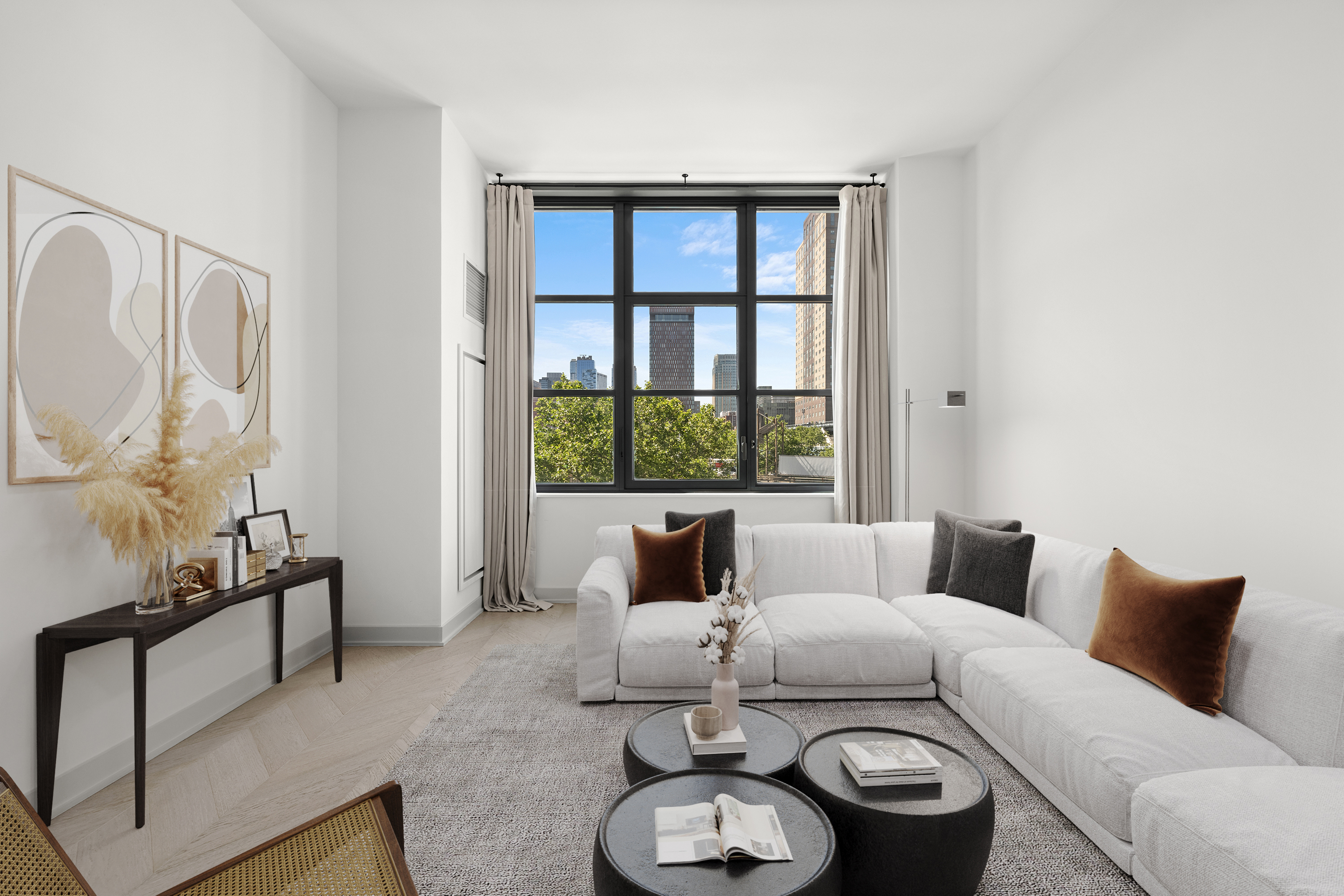 115 York Street, Unit 4J Brooklyn, NY 11201 - Photo 1 of 9 a living room with furniture and a window