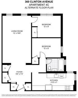 $850,000 | 360 Clinton Avenue, Unit 4C | Clinton Hill