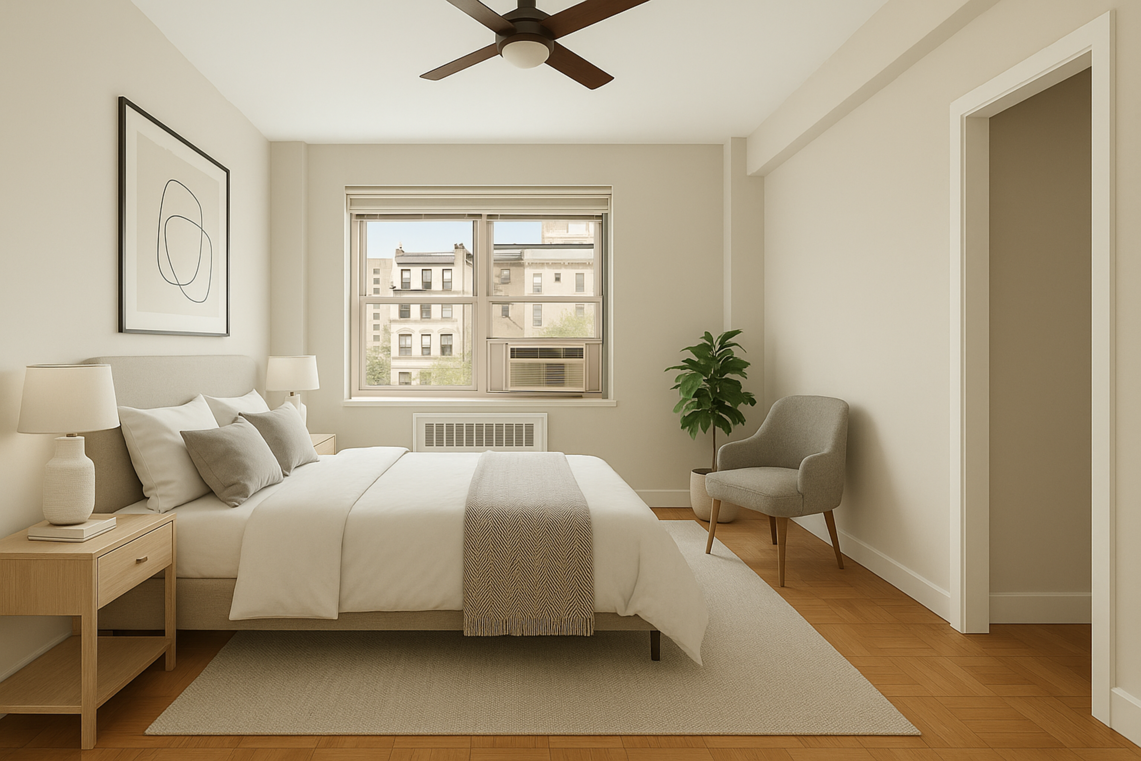 11 5th Avenue, Unit 3T Manhattan, NY 10003 - Photo 4 of 13 a bedroom with a bed chair and window