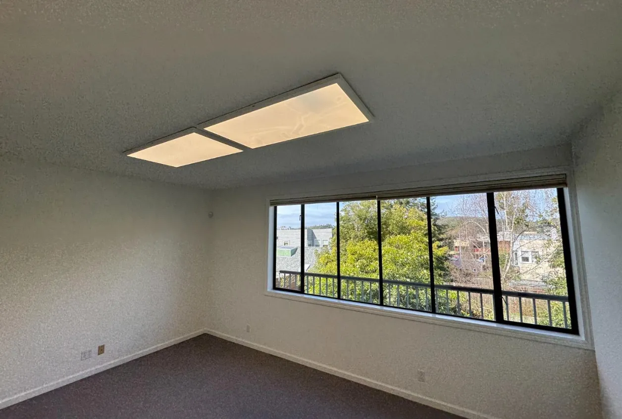 an empty room with a window