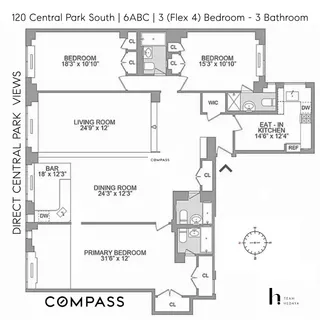 $3,695,000 | 120 Central Park South, Unit 6ABC | Central Park South
