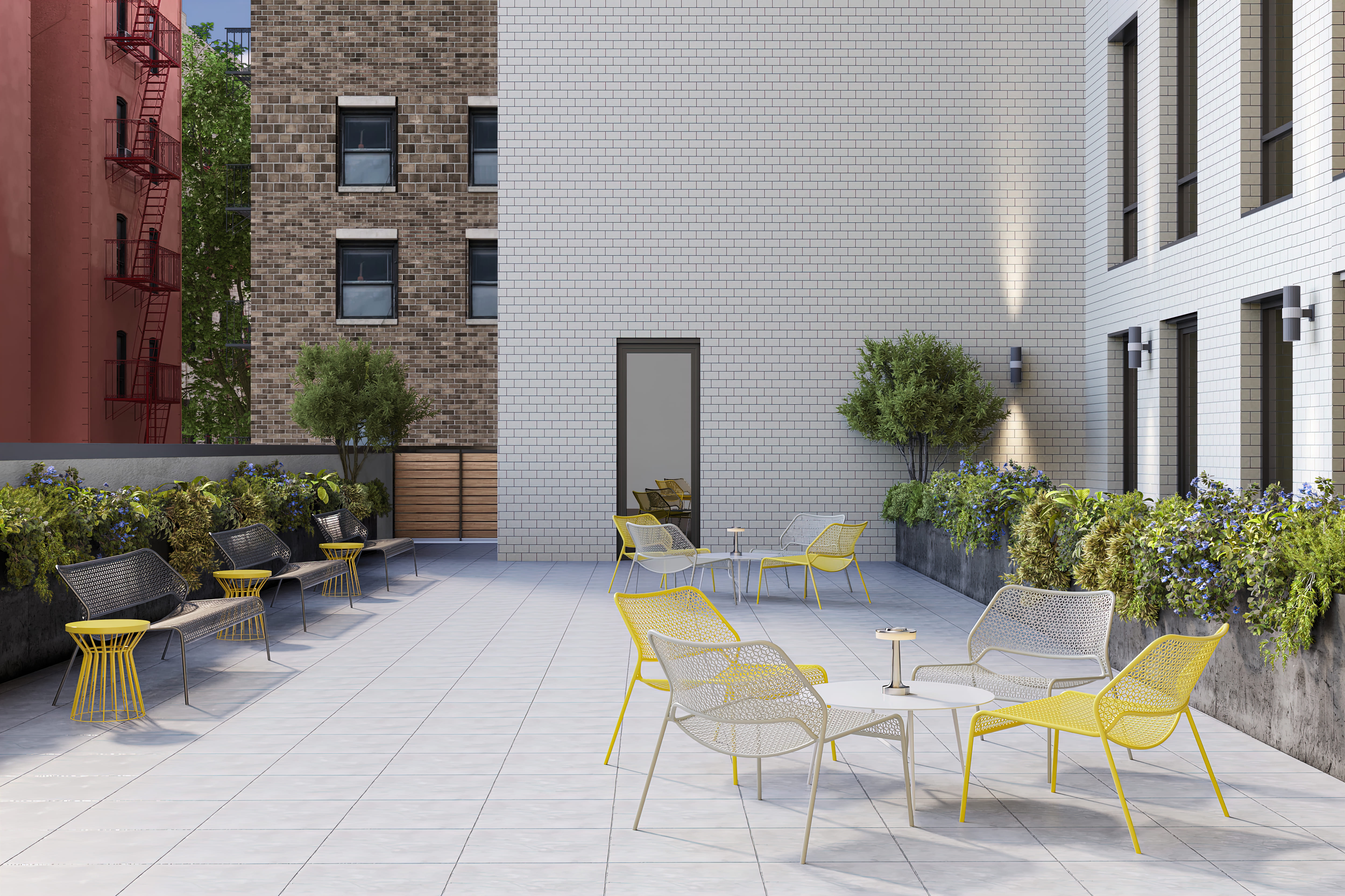 130 East 177th Street, Unit 11F Bronx, NY 10453 - Photo 12 of 18 a view of a patio with plants and chairs potted plants