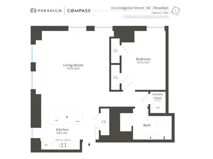 $1,200,000 | 110 Livingston Street, Unit 6C | Downtown Brooklyn