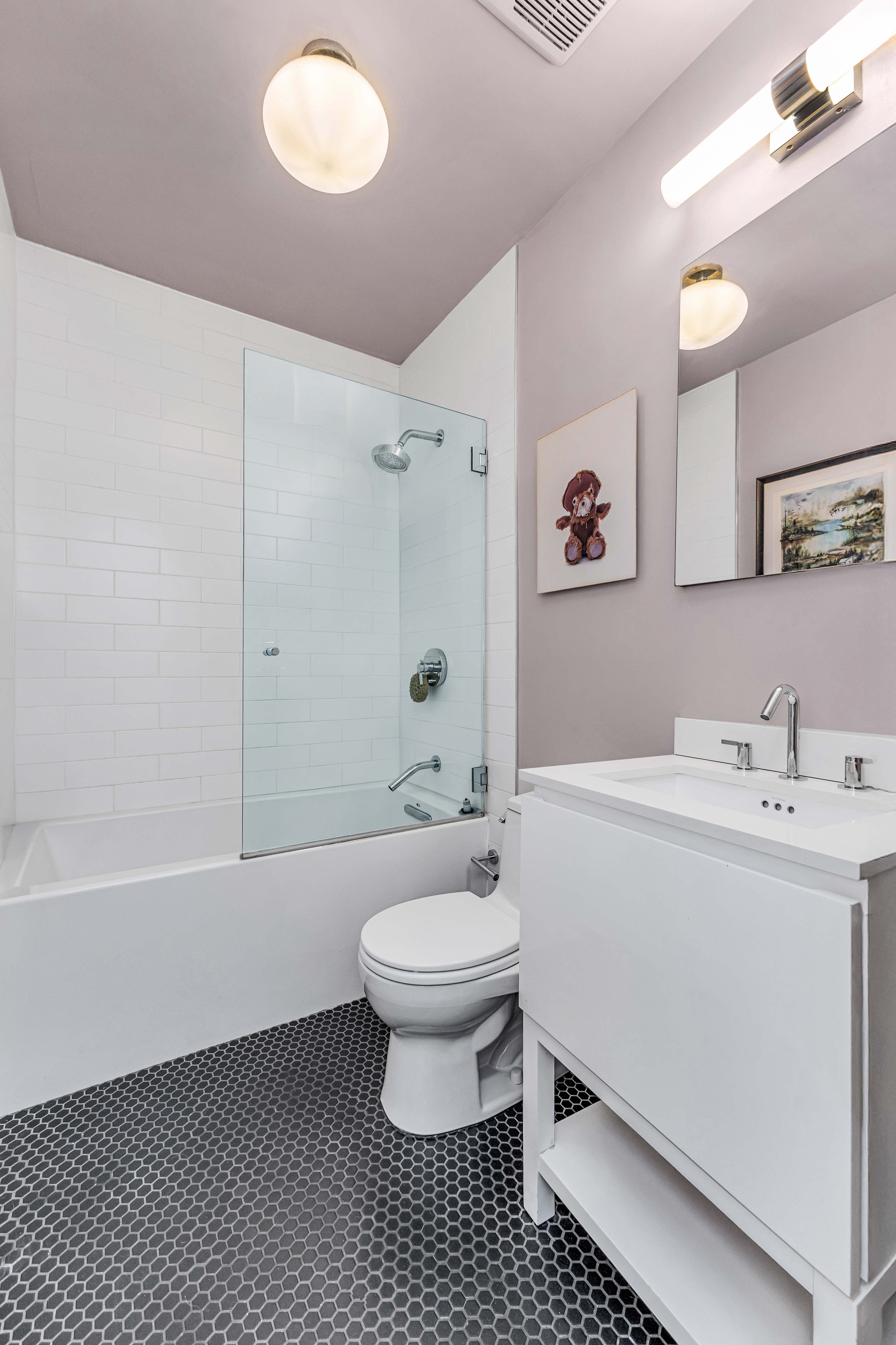 503 Clinton Street, Unit 1 Brooklyn, NY 11231 - Photo 15 of 16 a bathroom with a sink toilet a mirror and shower