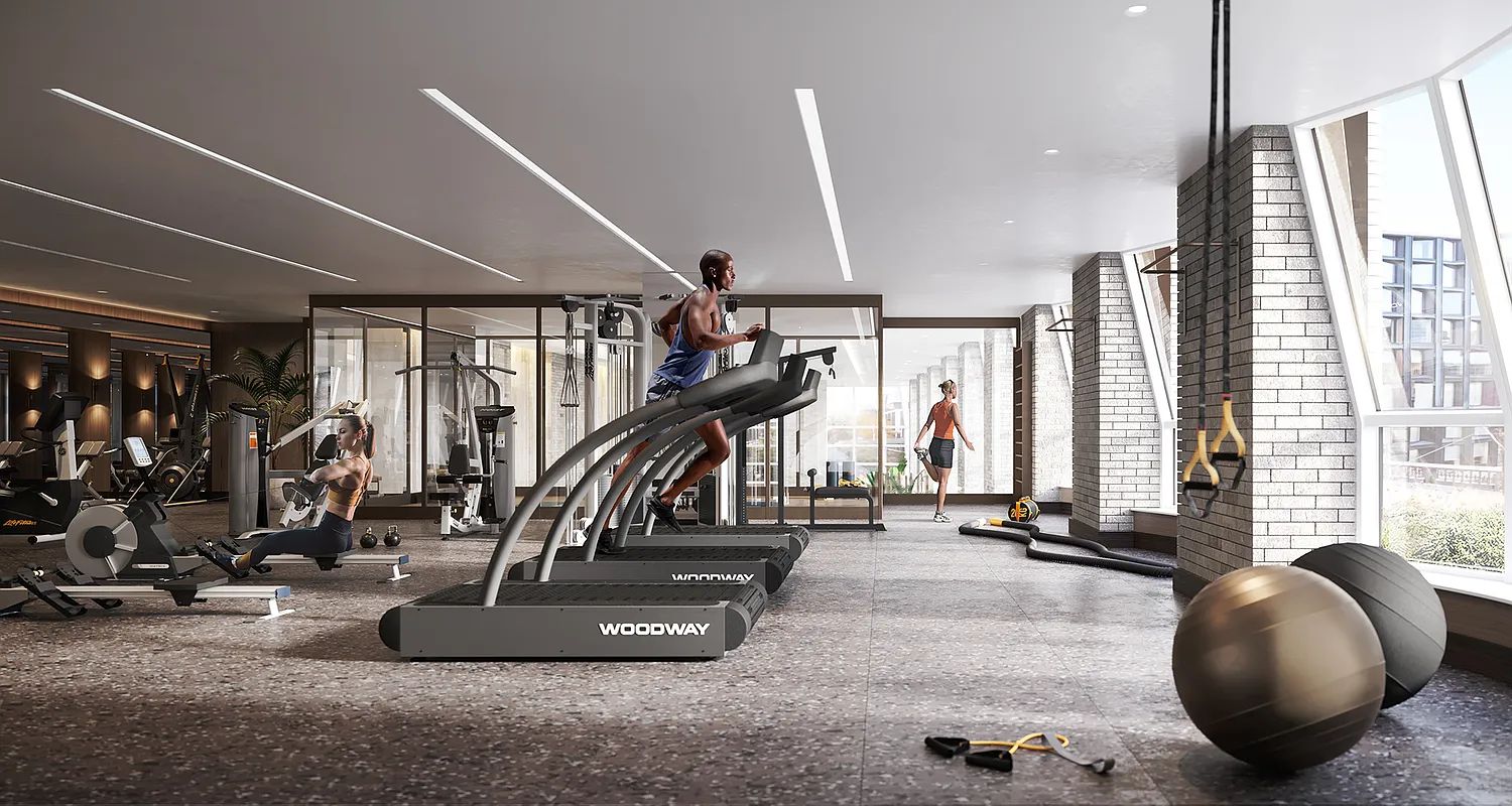 515 West 18th Street, Unit 1403 Manhattan, NY 10011 - Photo 15 of 21 a view of a room with gym equipment