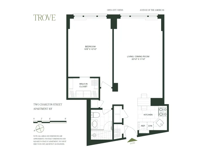 $1,100,000 | 2 Charlton Street, Unit 10F | Hudson Square