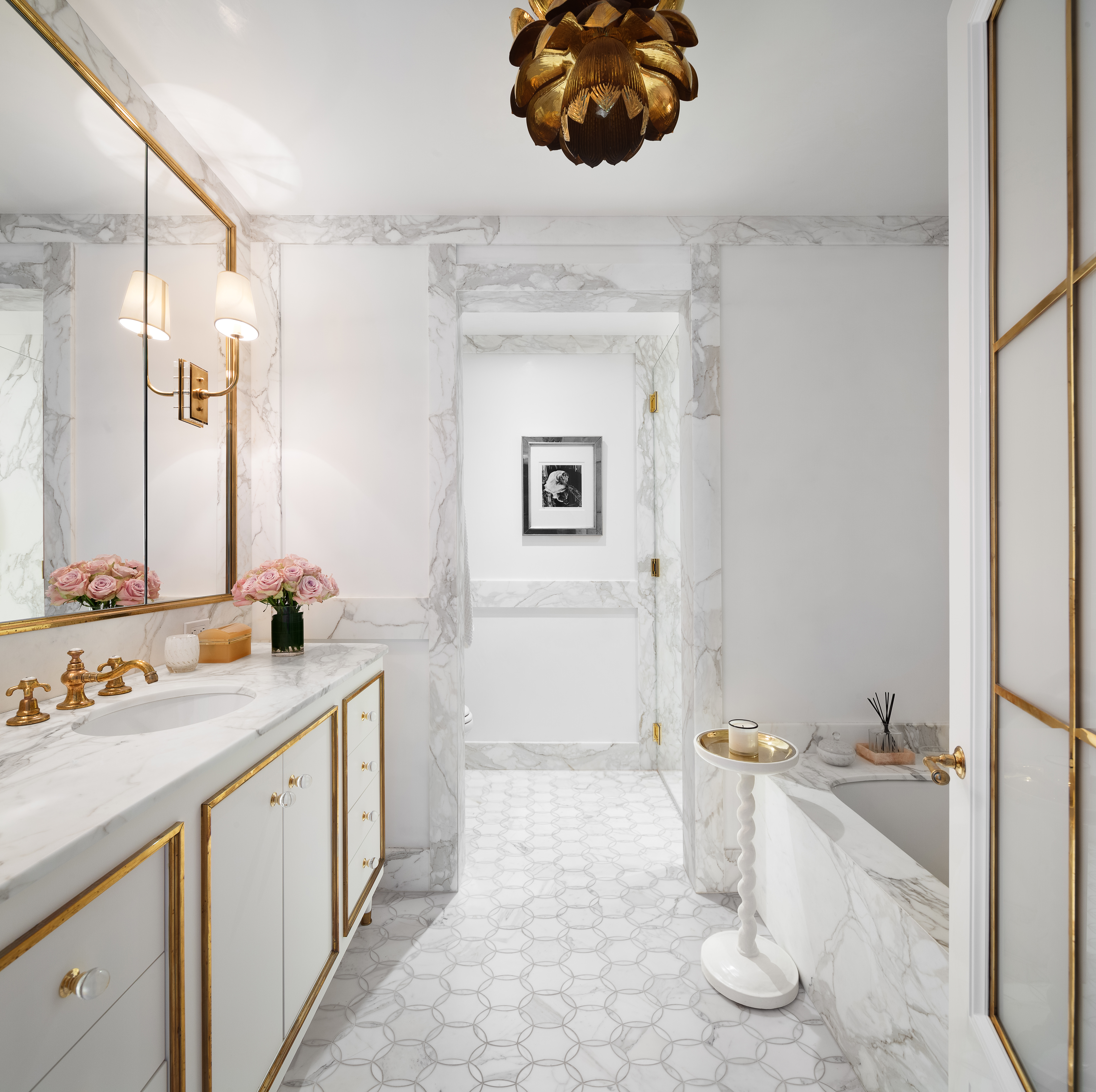 51 Jay Street, Unit PHB Brooklyn, NY 11201 - Photo 12 of 21 a bathroom with a sink a toilet and shower