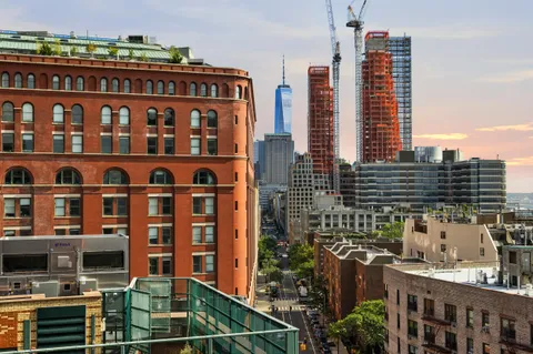 a front view of a building with glass windows