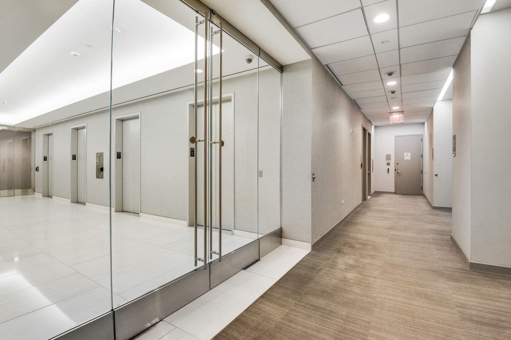 50 West 47th Street, Unit Undisclosed Manhattan, NY 10036 - Photo 21 of 27 a view of a hallway with a white ceiling fan