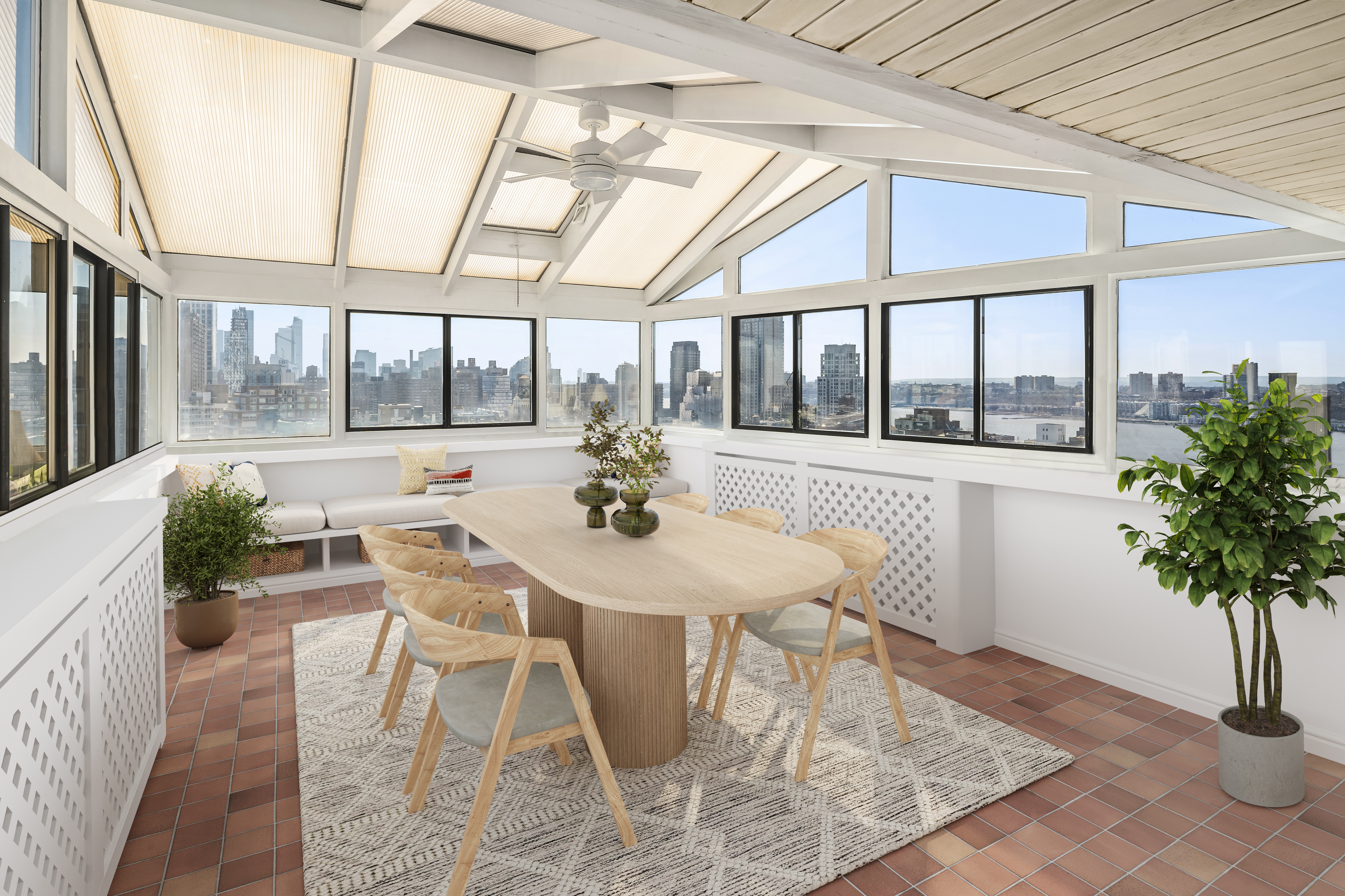 2166 Broadway, Unit PH Manhattan, NY 10024 - Photo 7 of 37 a view of a dining room with furniture window and wooden floor