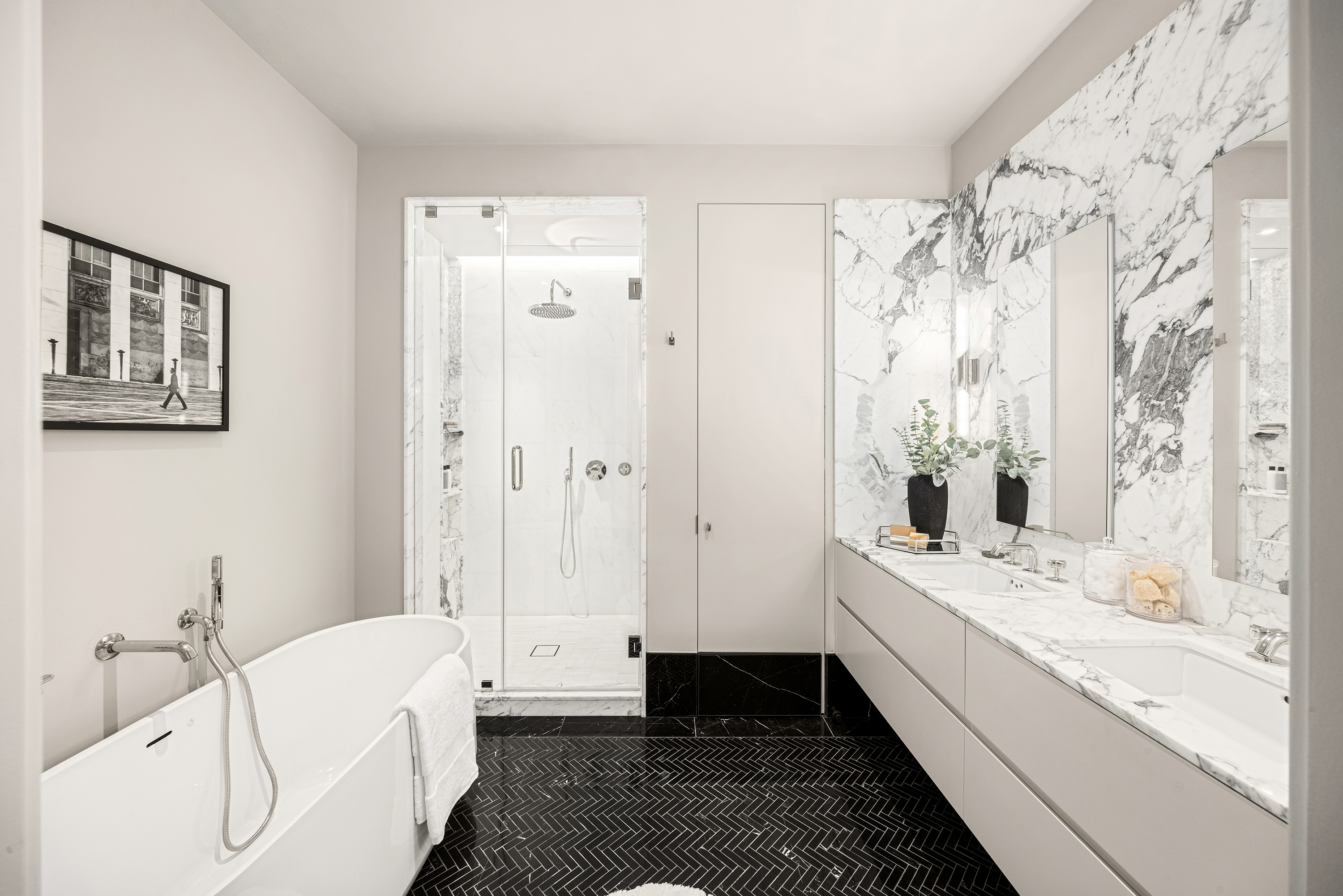 344 West 84th Street, Unit PH Manhattan, NY 10024 - Photo 14 of 19 a bathroom with a tub sink and mirror