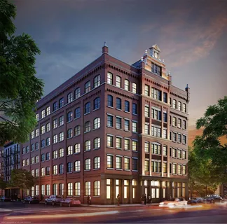 a front view of a building