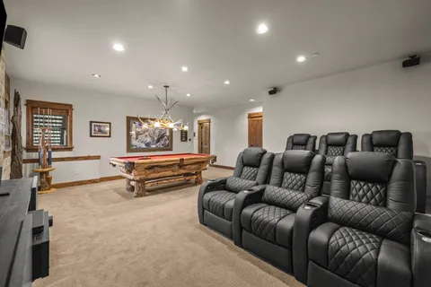 a living room with furniture and a couch