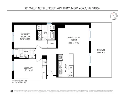 $1,595,000 | 301 West 115th Street, Unit PH1C | Harlem