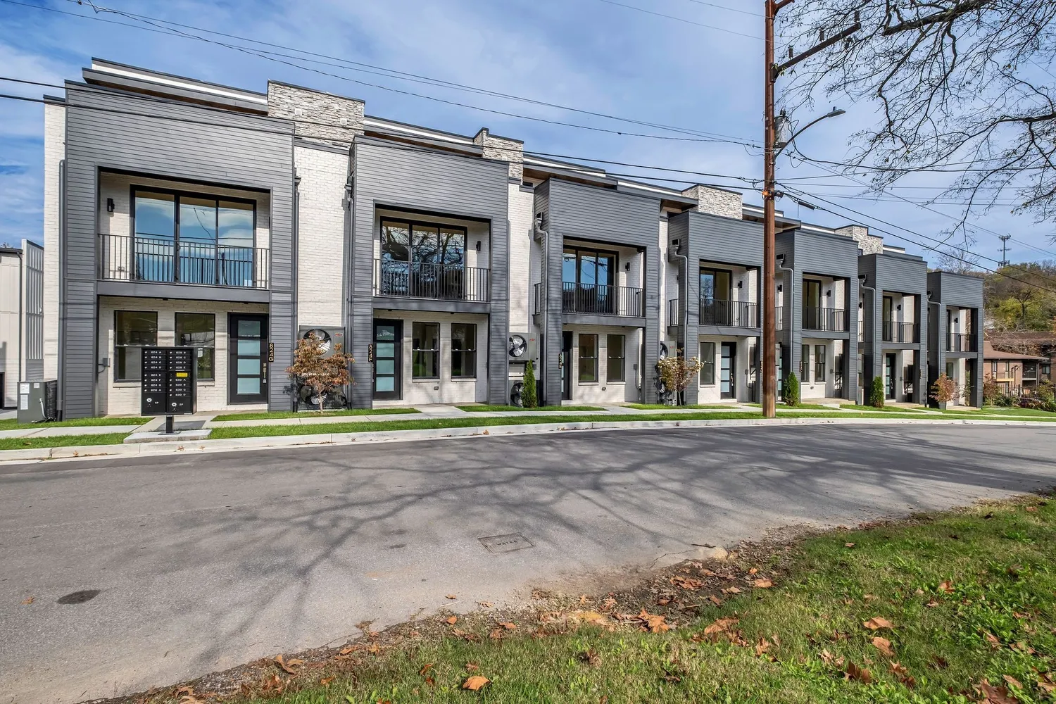 front view of a brick building