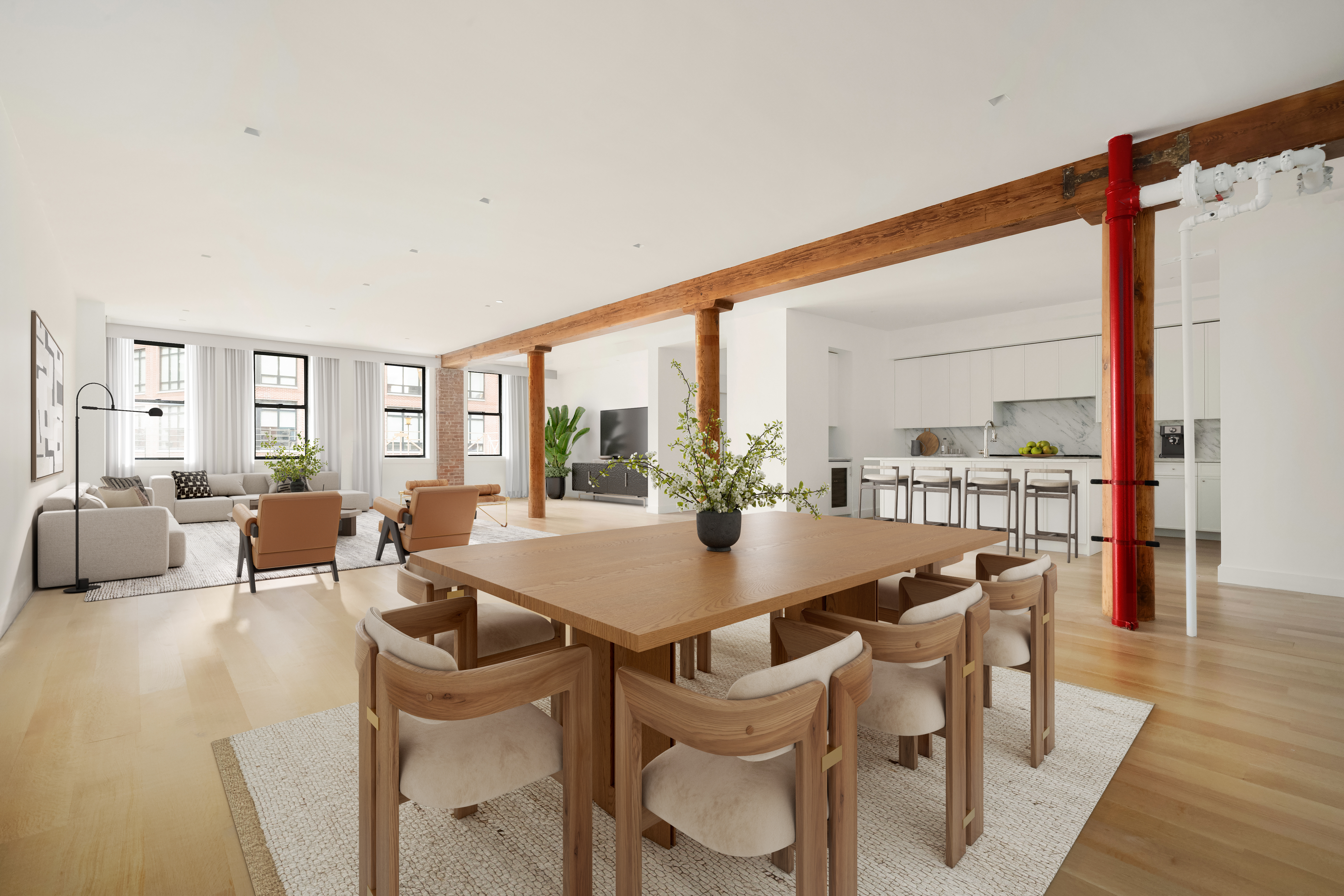 243 West Broadway, Unit 4 Manhattan, NY 10013 - Photo 4 of 12 a view of a dining room with furniture and wooden floor