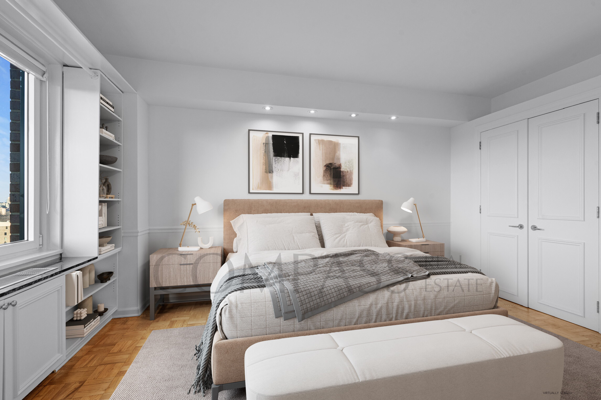 45 East 89th Street, Unit Undisclosed Manhattan, NY 10128 - Photo 4 of 10 a bedroom with a large bed and a window