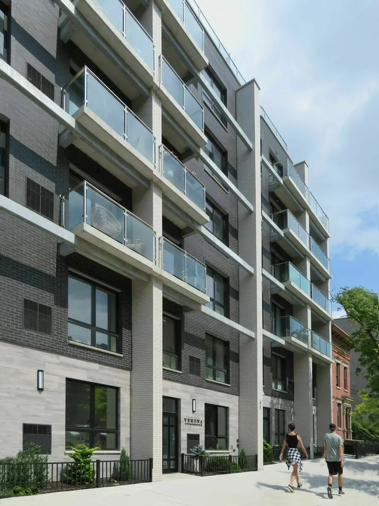 a front view of a building