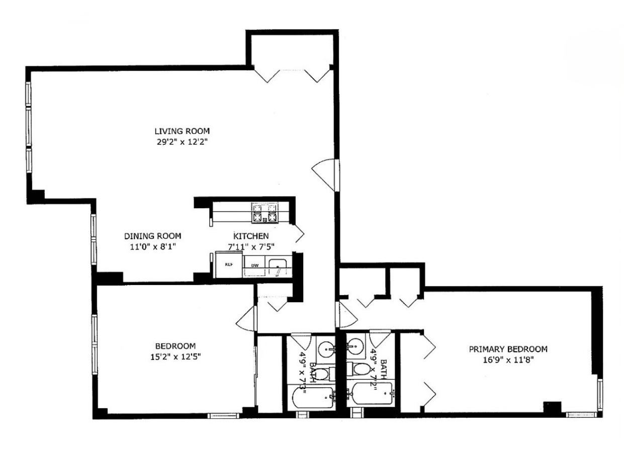 525 East 82nd Street, Unit 12E Manhattan, NY 10028 - Photo 29 of 29 a picture of a floor plan