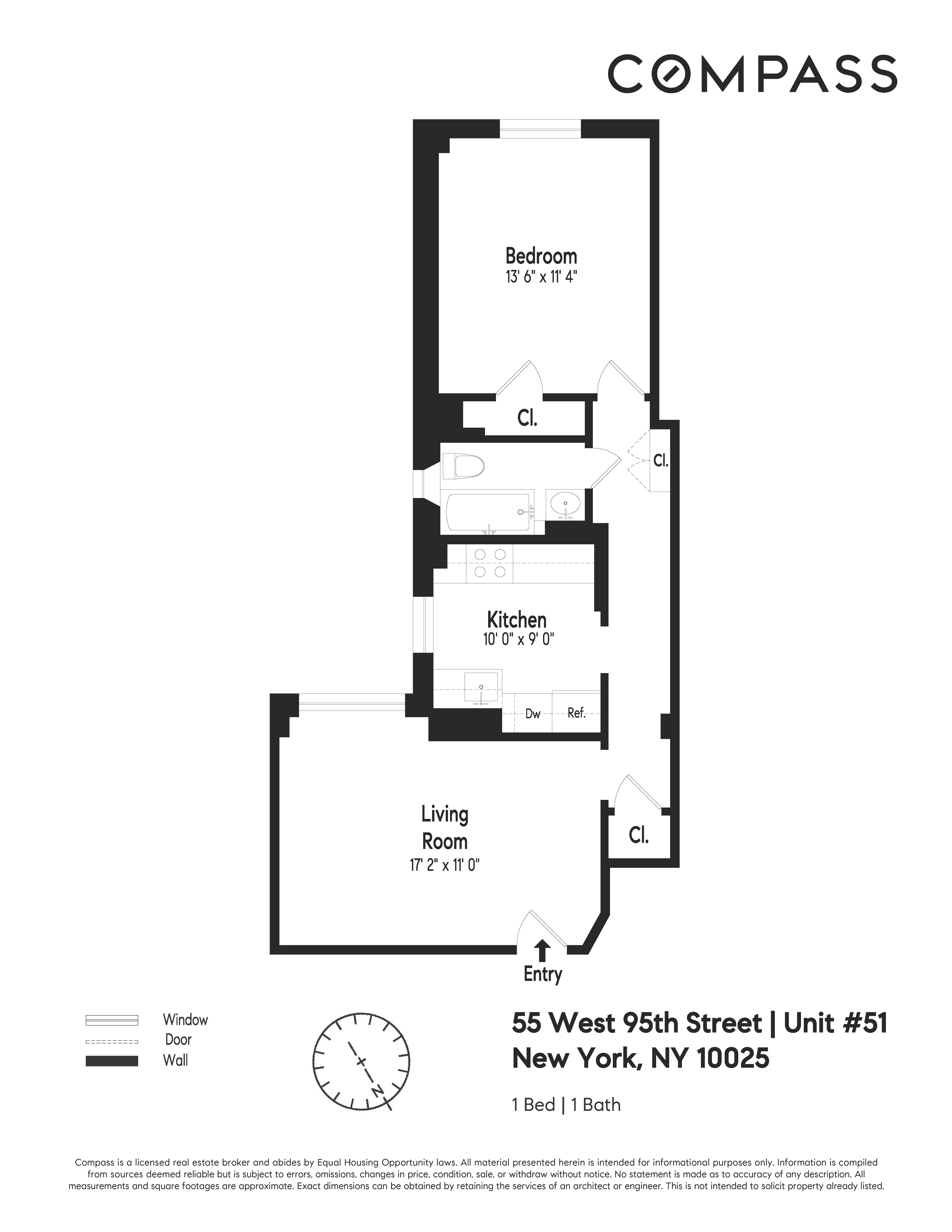 55 West 95th Street, Unit 51 Manhattan, NY 10025 - Photo 10 of 10 a picture of a floor plan