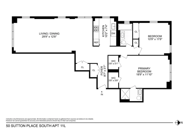 $999,000 | 50 Sutton Place South, Unit 11L | Sutton Place