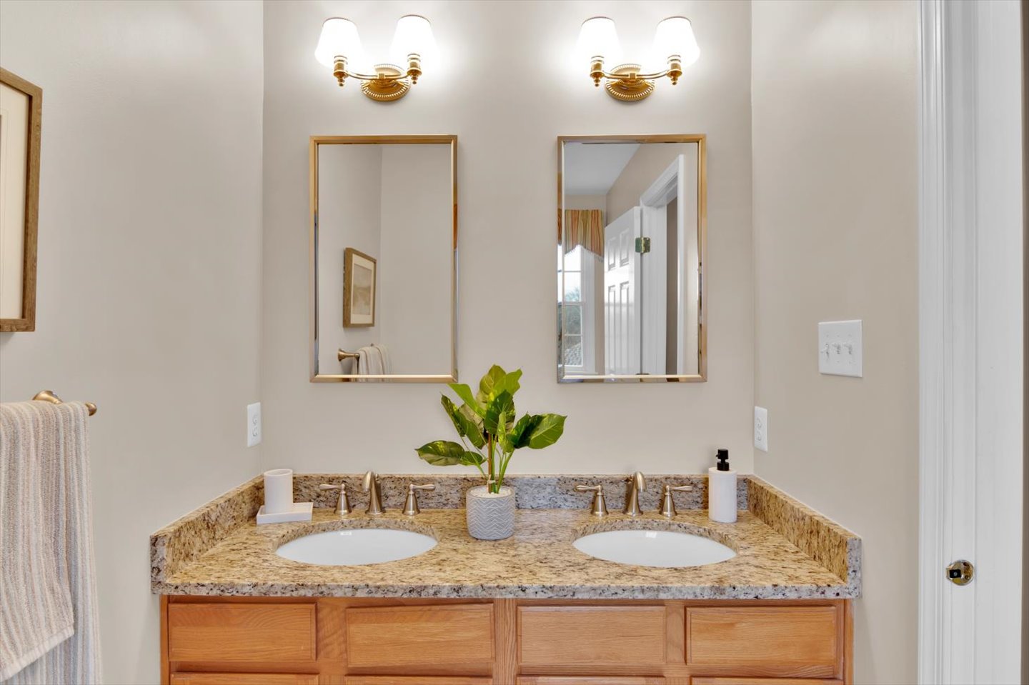 3 Pembroke Drive Voorhees, NJ 08043 - Photo 70 of 112 a bathroom with sinks granite and a mirror